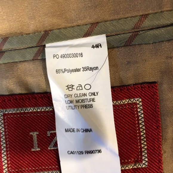 Izod Men’s Tan Checked Sport Coat 44R - Picture 10 of 11